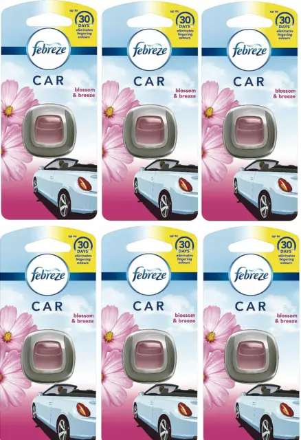 FEBREZE BLOSSOM & Breeze Scented Car Air Freshener Vent Clip-On 30 Day 6  Pack £19.99 - PicClick UK