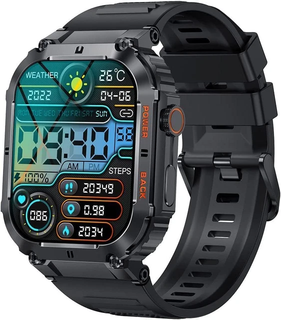 Smartwatch Militare Uomo - IP68, Cardiofrequenzimetro, 120 Sport, Per Android E IOS - Foto 5