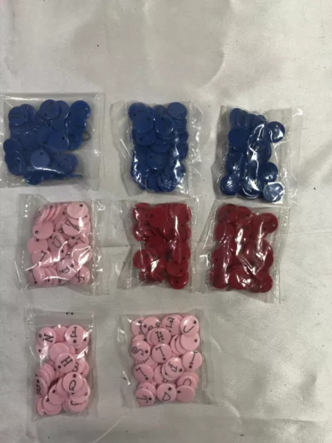 NUEVO 8 piezas alfabeto rosa rojo azul dijes artesanal costura álbum de recortes