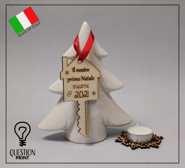 Decorazione Albero Di Natale Pallina Casa Chiave Personalizzata Idea Regalo