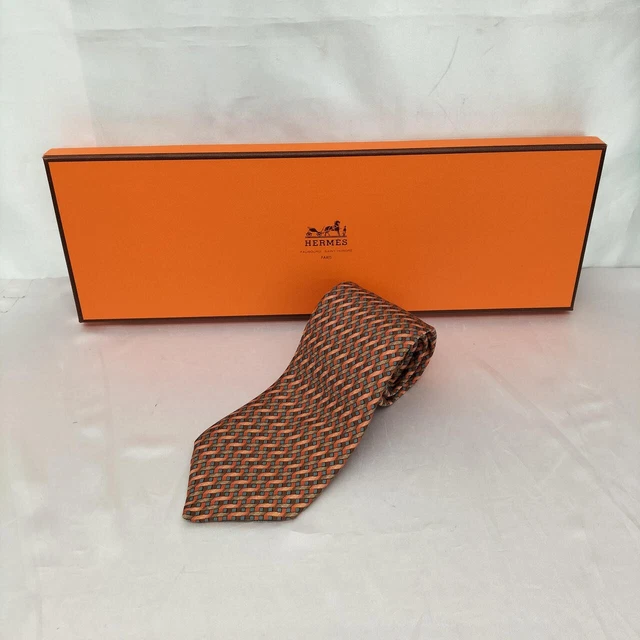 HERMES Made in France No Warranty Tie With Box Multi-color Pre-owned H58.3xW3.5