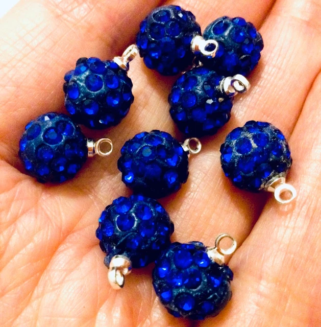 LOT 50 Pendentifs/Breloques Strass Bleu/Création Bijou Boucle d'Oreille/Collier