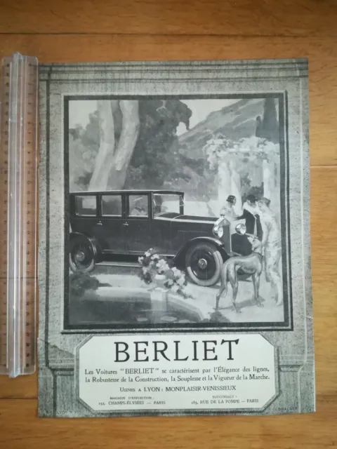 Publicite Ancienne Pub Advert - Automobiles Berliet Annees 20