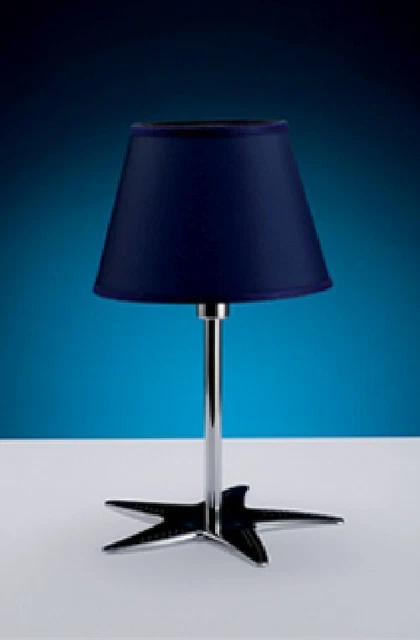 Verchromte Tischlampe Blau aus Messing 40cm Seestern Modern Design edel MIRENA