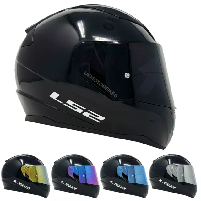 Casco Moto Ls2 Ff353 Rapido Full Face Nero Lucido + Visiera Viola Iridio 3