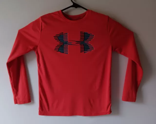 Under Armour boy's red long-sleeve activewear t-shirt size S