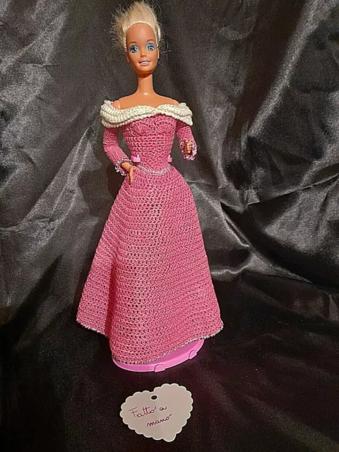 Barbie Abito Fatto A Mano  Uncinetto  -  Principessa Aurora