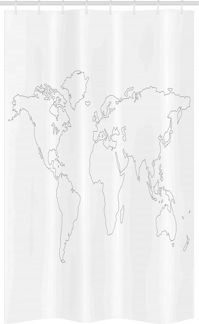Tenda Da Doccia Mappa Del Mondo 180x198cm - Impermeabile Educativa Per Bambini Con Ganci, Blu Oceano - Foto 7