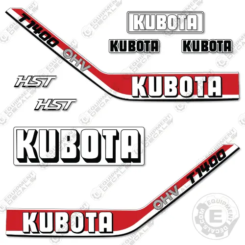Kubota T1400 OHV Decal Kit Tractor Decals - 7 YEAR OUTDOOR 3M VINYL!