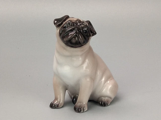 Vintage Pug Dog Figurine 041 Royal Copenhagen designed by Pia Langelund