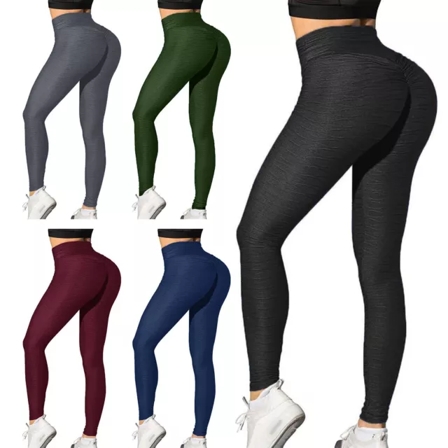 Women Anti-Cellulite Yoga Pants Pockets Butt Lift High Waist Leggings Tik  Tok