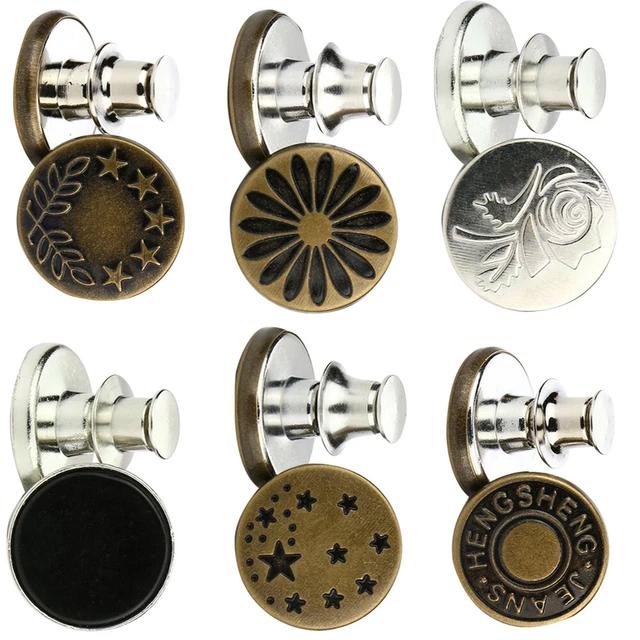 6 Pcs Boutons-pression Un Pantalon Ample Boucle De Taille Réglable Ceinture