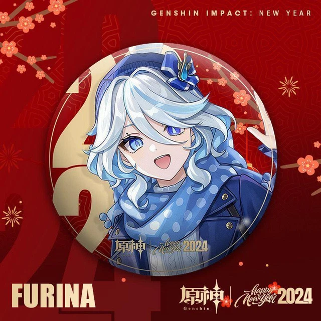 GENSHIN IMPACT 2024 New Year Furina 5.8cm/2.2inch Badges Game