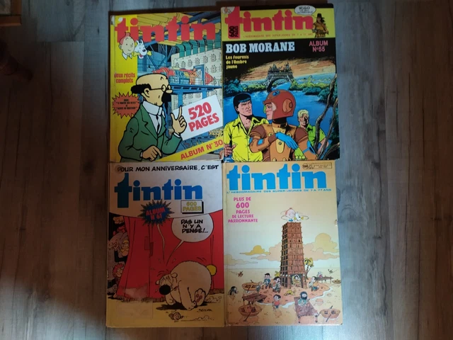 Lot de 4 recueil album reliure journal tintin N° 30 55 61 159  de 1981 a 1982