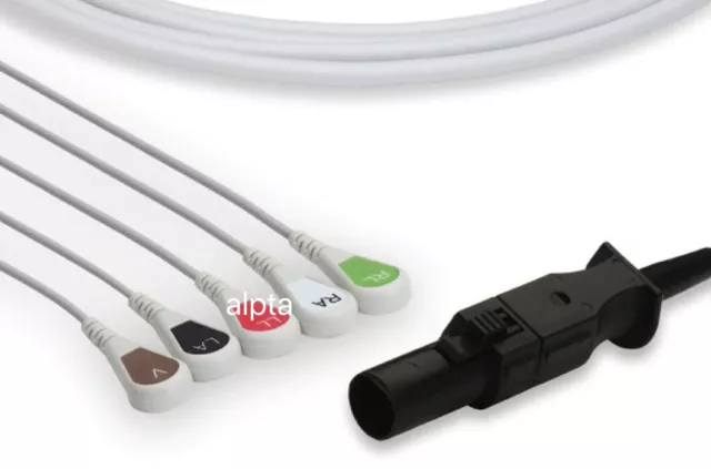 Welch Allyn Propaq LT 5leads ECG cable AHA Snap Compatible