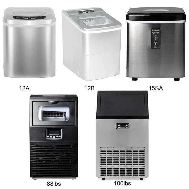 Countertop Ice Maker Build-in Commercial Ice Cube Machine Portable Stainless
