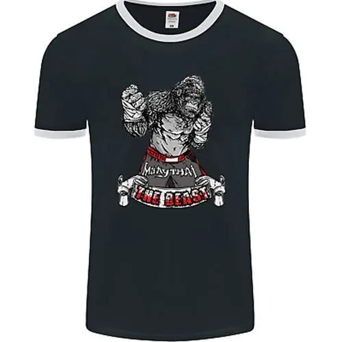 Muay Thai The Beast MMA Mixed Martial Arts Mens Ringer T-Shirt FotL
