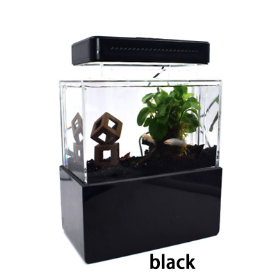 Mini Plastic Fish Tank Portable Desktop Aquaponic Aquarium Betta Fish Bowl With 3