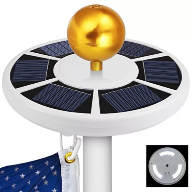 Solar Powered Flag Pole Light 26 LED Auto Active Super Bright Waterproof Light