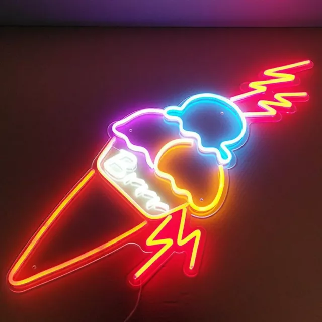 32" Ice Cream Flex LED Neon Sign Light Party Gift Store Shop Acrylic Décor Wall