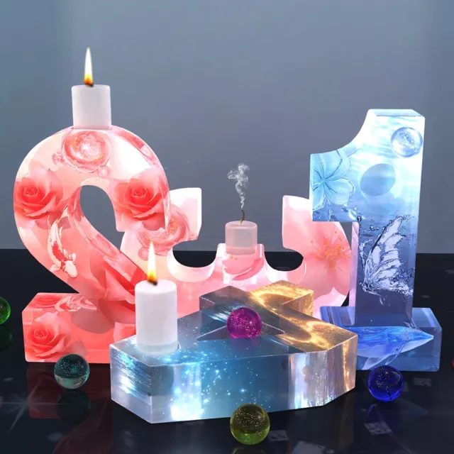 Functional silicone mould for crafting Arabic digital candle holder pen holders