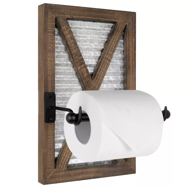 Autumn Alley Extra Large Rustic Farmhouse Barn Door Wood Toilet Paper Holder