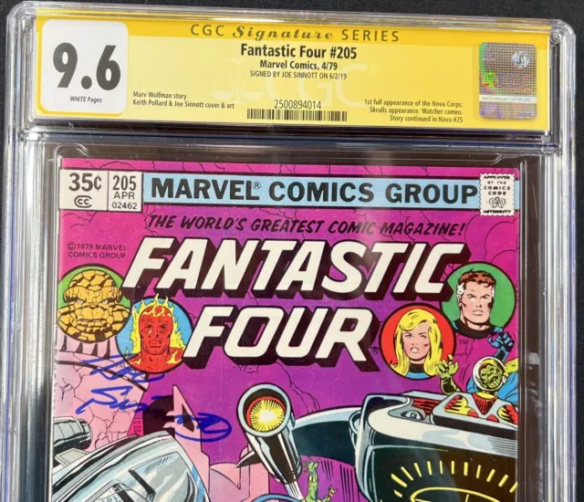 Fantastic Four #205 CGC 9.6 Signed Joe Sinnott 1st Full Nova Corps WP Skrulls 3