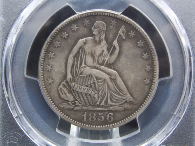 1856 Seated Liberty Silver Half Dollar 50c PCGS XF Detail Extra Fine #263
