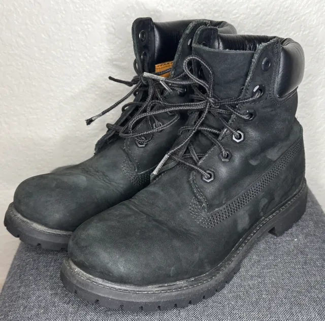 Timberland Black 6-Inch PREMIUM Waterproof Women's Ankle Boots Size 7.5 Timbs