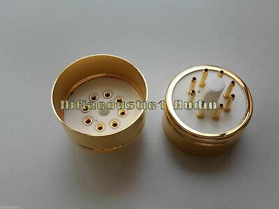 2* Ceramic Gold Tube Base Socket 8pin KT88 GEKT88 6550 Power Valve KT88G