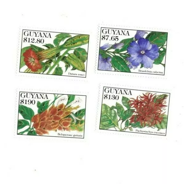 Guyana - 1994 - Flowers - Set Of 4 Stamps - MNH