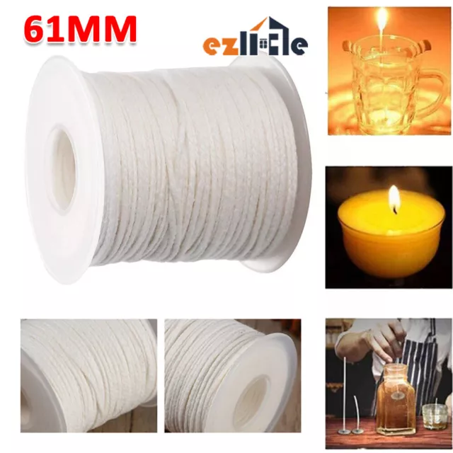 60M/Roll Spool of Cotton Square Braid Candle Making Candle Wicks Wick Core DM