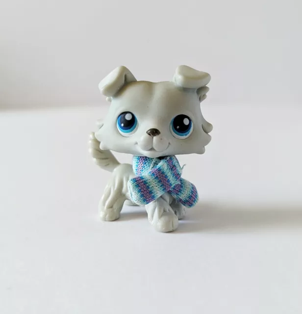 Littlest Pet Shop LPS - Grey Collie w/ scarf #363