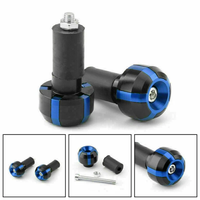 Universal CNC Bar End Fit For Suzuki  600 750 1000 1300 SV650 DL650 GSR Blue SA