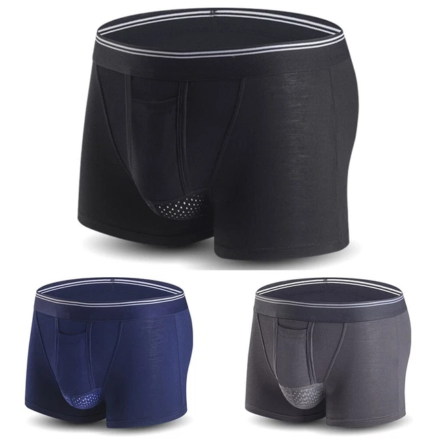 sous-Vêtement Hommes Noir/Gris/Bleu Saphir Boxer Respirant Slips Lingerie