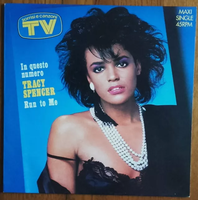 DISQUE VINYLE MAXI 45t 12" TRACY SPENCER « Run to me » DISCO HOLLAND 1986