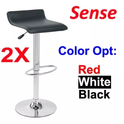 2x Sense PU leather Bar stool Kitchen Chair- White, Black or Red Color