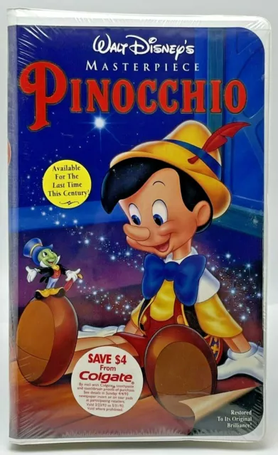 Pinocchio Disney Animated Movie VHS Clamshell Sealed