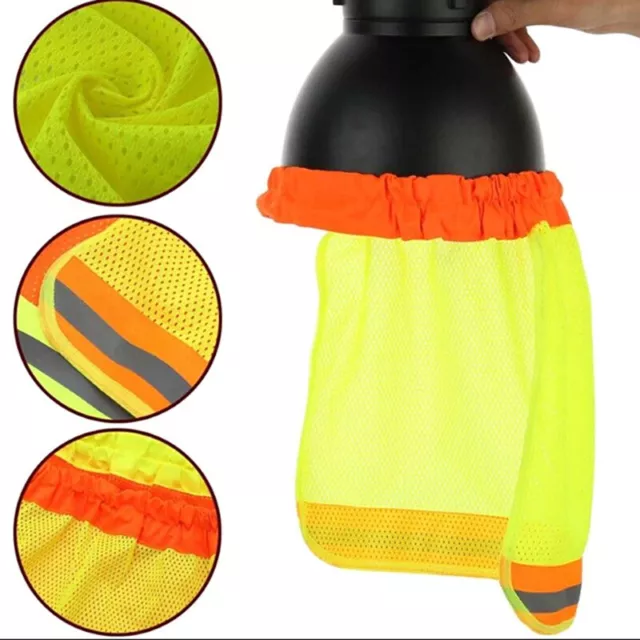 Cappello rigido di sicurezza parasole cappello rigido collo caschi scudo HI VIS a righe riflettentiHGUKBHAH7