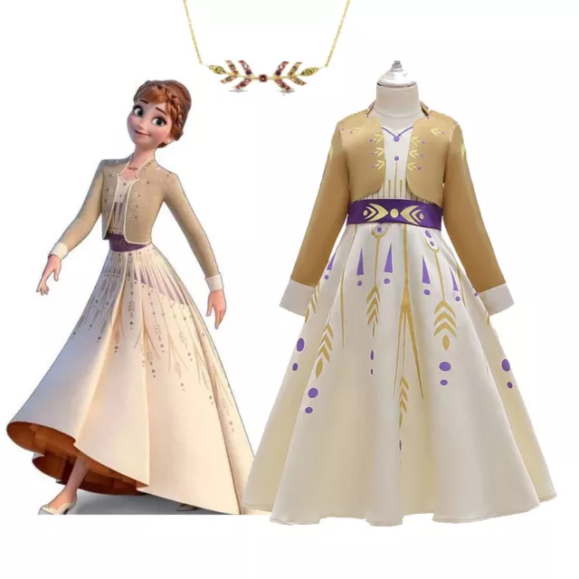 2019 New Release Girls Frozen 2 Anna Costume Party Birthday Dress size 2-10Yrs
