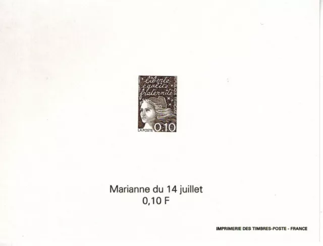 Feuillet non dentelé avec gomme du timbre de France N° 3086 N** MNH