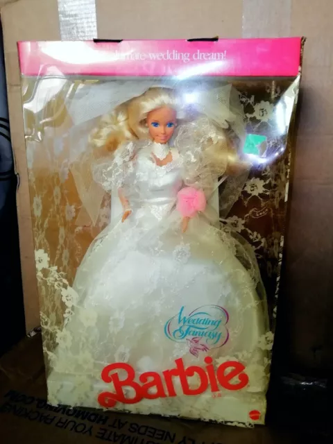 1989 NRFB Wedding Fantasy Barbie Mariée Braut Sposa Superstar Mattel 80's