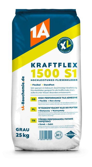 1A - KRAFTFLEX 1500 S1 25kg - Pegamento para baldosas de alto rendimiento mortero para baldosas pegamento
