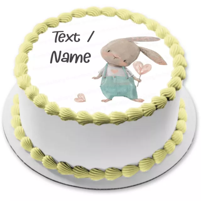 Hase Kaninchen Tortenaufleger Party Deko personalisiert Name essbar Geschenk neu