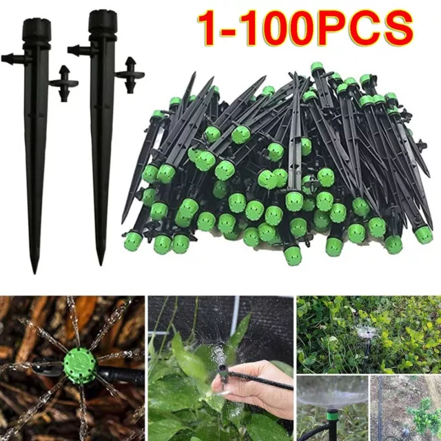 1-100PCS Adjustable Water Flow Irrigation Drippers Sprinkler Emitter Drip System