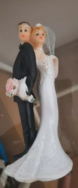Couple de mariés figurine en résine décoration gâteau de mariage pièce montée