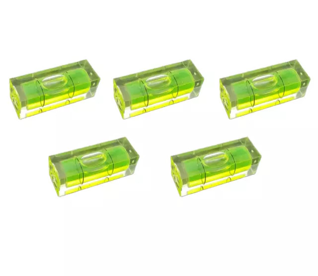 Pack of 5x Mini Spirit Level Bubble Square 29x10x10mm Small Acrylic Vial Quality