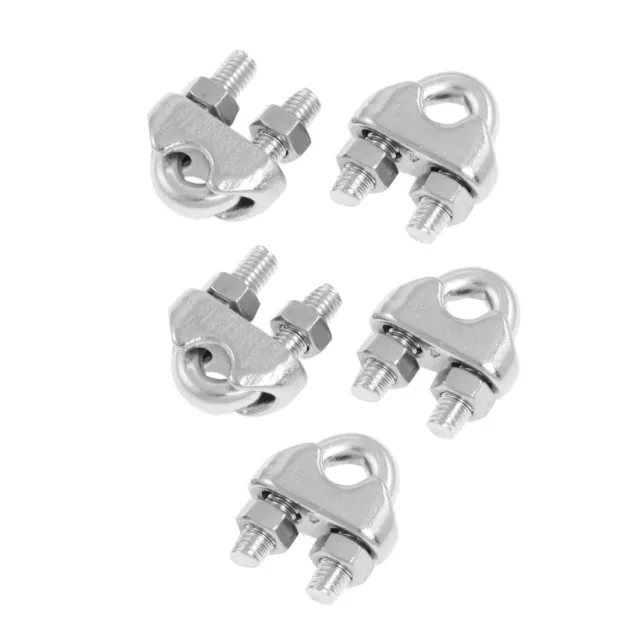304 Lot de 5 serre-câbles étriers en acier inoxydable Argenté