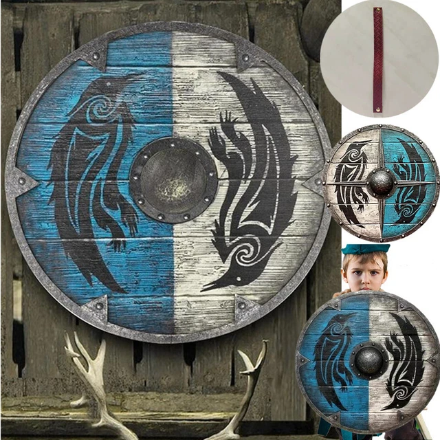 Medieval Eivor Valhalla Raven War Pattern Viking Battle Shield Replica Prop Gift