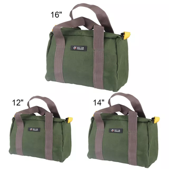 12/18in Heavy Duty Canvas Tool Bag Waterproof Storage Tote Travel Camping Large 3